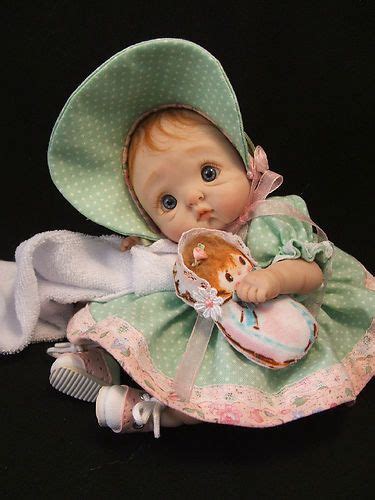 Mini Ooak Polymer Clay Baby Art Doll Collectable Sculpt By Jenna
