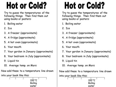 Hot And Cold Temperatures Grade 2 Worksheets Worksheets Master