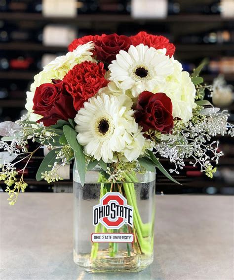 Ohio State Scarlet And Grey Bouquet Flowers Columbus Ohio Griffins Floral
