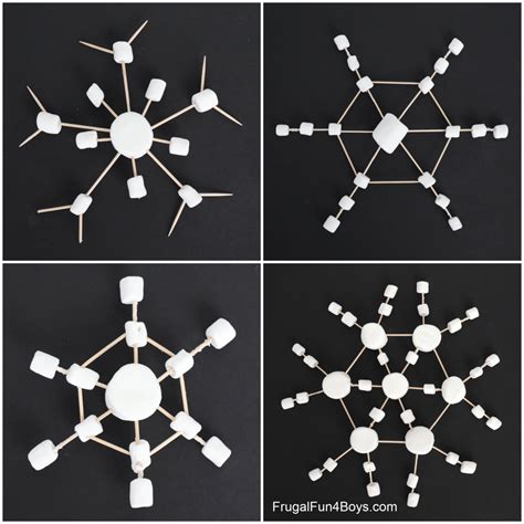 Marshmallow Snowflakes Winter Stem Activity Frugal Fun For Boys And