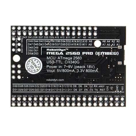Arduino Mega 2560 Pro Mini Board Wth A 5v Voltage Supply