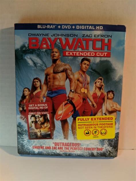 Baywatch 2017 Extended Cut Blu Ray Dvd Digital Hd Dwayne Johnson Zac