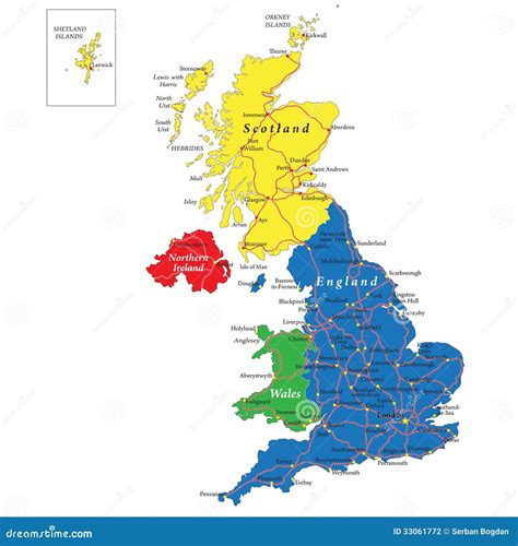 Englandscotlandwales And North Ireland Map Stock Photography Image