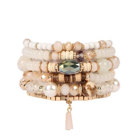 Sparkly Crystal And Natural Stone Statement Bracelet