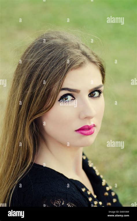 Beautiful Young Woman Outdoors Stock Photo Alamy