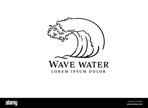 Silhouette Water Wave Symbol Logo Design Isolated On White Background