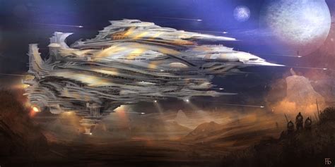 Spaceship concept art by Florent Llamas | Spaceship concept, Concept art, Concept ships