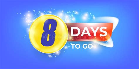 Eight Days To Go Countdown Blue Horizontal Banner Design Template 8