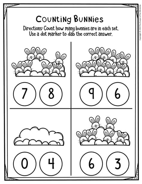 Counting Bunnies Free Printable Easter Activity Sheets 2 The Keeper