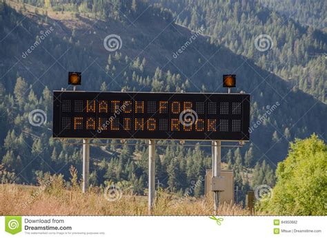 Watch For Falling Rock Sign Stock Photo Image Of Falling