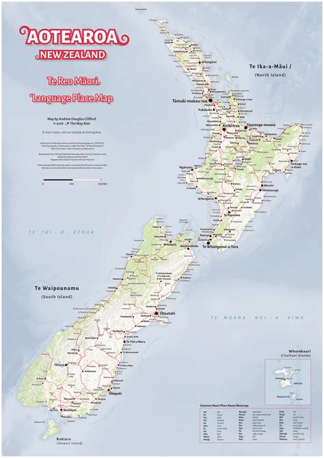 Te Reo Māori Map Of Aotearoanew Zealand The Map Kiwi Te Reo Maori