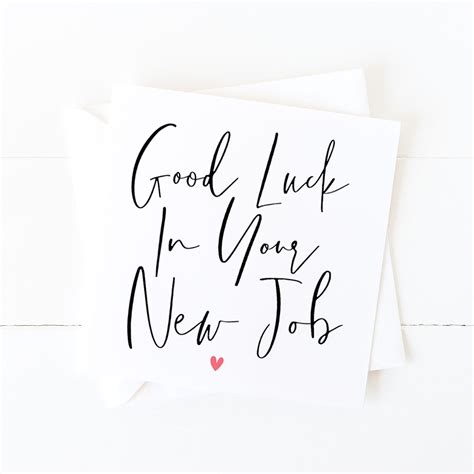 Good Luck In Your New Job Card Etsy Uk