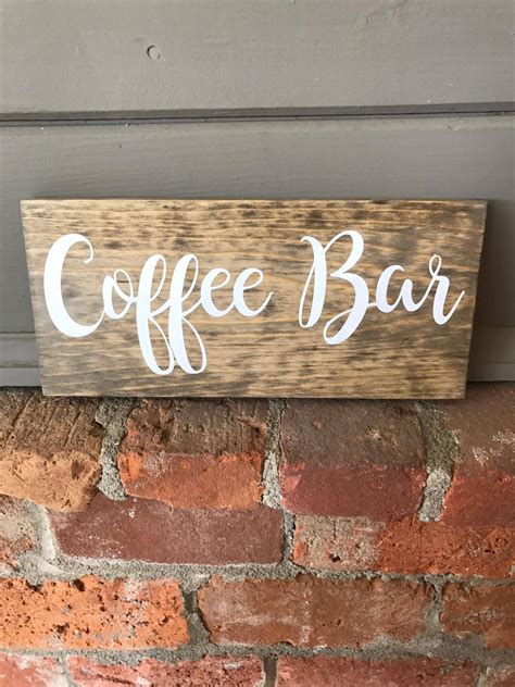 Coffee Bar Wood Sign Wooden Sign Coffee Wood Sign Etsy