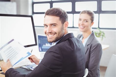 Smiling Office Worker Stock Photo Free Download