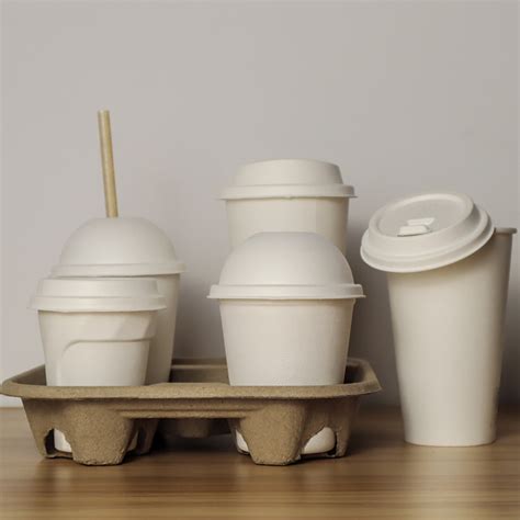 100 Biodegardable Paper Coffee Cup With Lids Disposable Paper Cup And