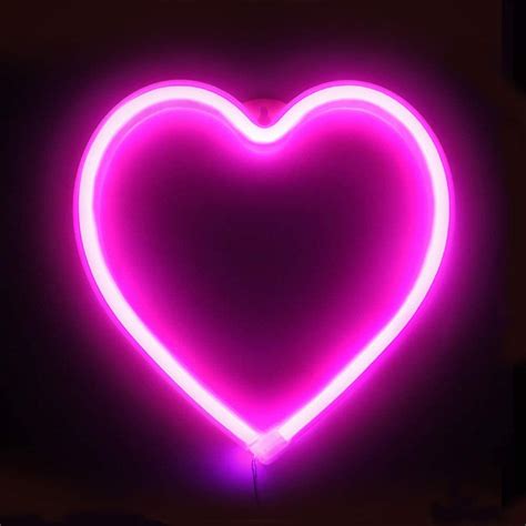 xiyunte heart neon light pink neon sign wall light battery and usb operated heart neon lights