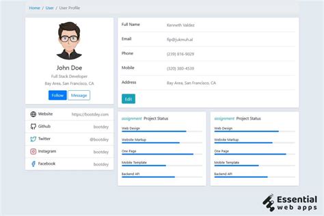10 Bootstrap Profiles Latest Collection Essential Web Apps