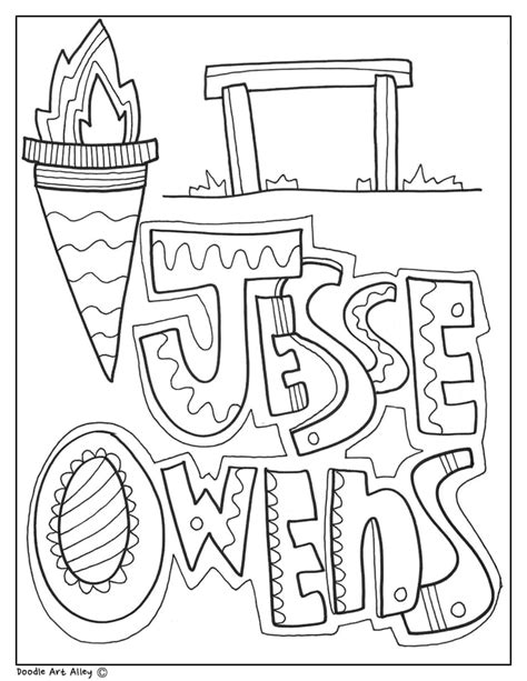 Jesse Owens Coloring Page Coloring Pages