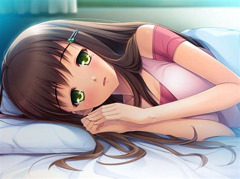 Kurosaki Kanou Karen Uhou Renka Game Cg 10s 1girl Bed Bed Sheet