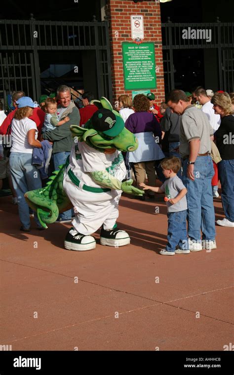 Heater The Dayton Dragons Mascot Is Welcoming Fans Stock Photo Alamy