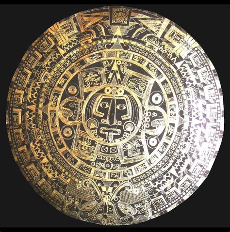 How to draw the aztec calendar. Aztec Calendar Drawing by Michelle Dallocchio