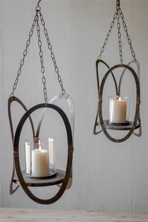 Hex small crystal tea light candle holder. Hanging Candle Holders - Set of 2 | Hanging candle holder ...