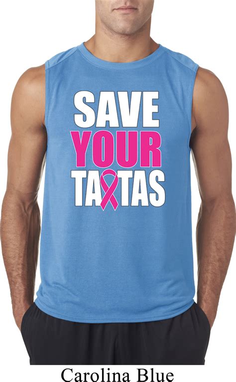 mens breast cancer awareness shirt save your tatas sleeveless tee save your tatas mens breast