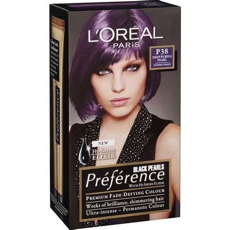 The ods (oil delivery system) technology helps to optimise the effectiveness of the hair colour system. L'oreal Preference Deep Purple Pearl P38 each | Woolworths