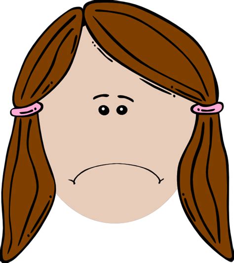 Sad Face Girl Cartoon