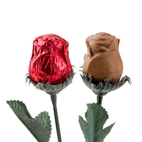 Sweet Heart Milk Chocolate Foiled Roses Red 48ct • Chocolate And Candy Flowers • Bulk