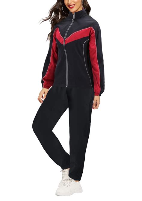 Womens Casual Jogger Gym Fitness Running Working Out Straight Leg Tracksuit Set Black Xl