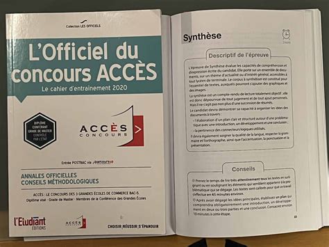Concours ACCES  comment réussir l'épreuve de synthèse