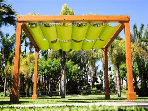 Retractable Shade Canopy Pergola Kit Custom Made From Redwood