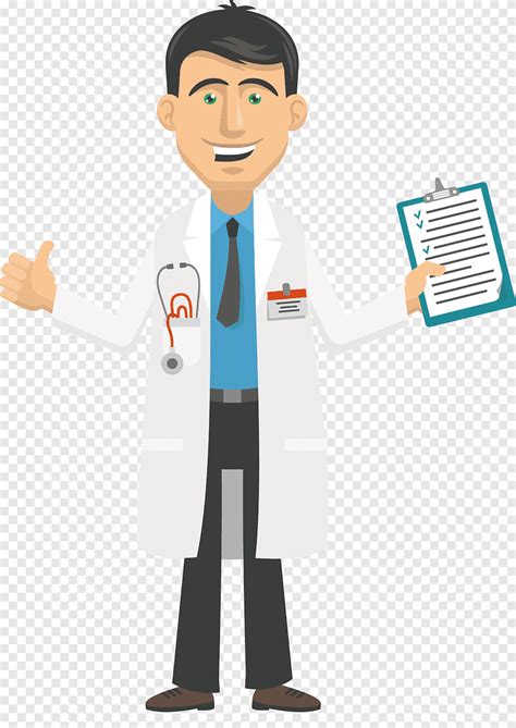 Cartoon Physician Doctors Doctor Holding Clip Board Illustration Hand People Png Pngegg