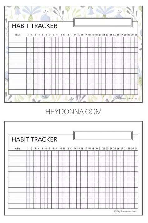 37 Printable Habit Tracker Templates [Free for 2022] – The Fitness Workouts