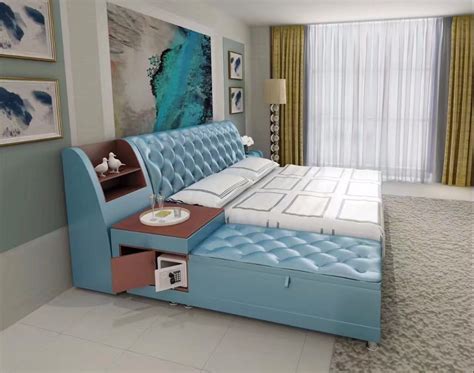 1 queen bed, 1 couch, 1 air mattress. Aliexpress.com : Buy post modern real genuine leather bed ...