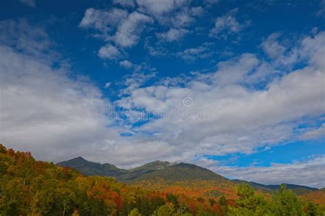 View With Fall Folliage From Mt Washington New Hampshire Usa Stock