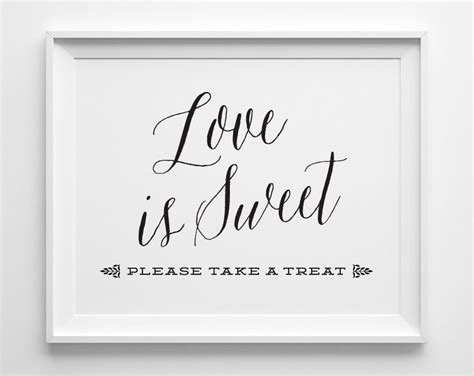 Wedding Signs Love Is Sweet Sign Dessert Table Sign Script