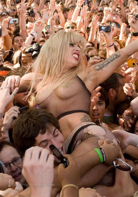 Woman Showing Pussy Crowd Surfing Cumception