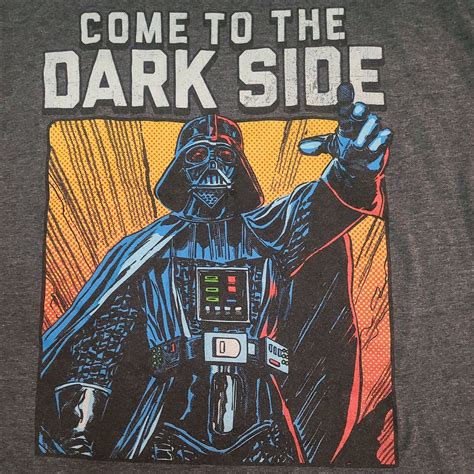 Star Wars T Shirt Darth Vader Come To The Dark Side Gray Mens
