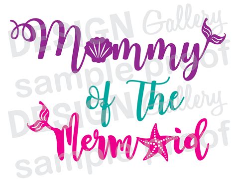mommy of the mermaid png and svg dxf cut file digital etsy