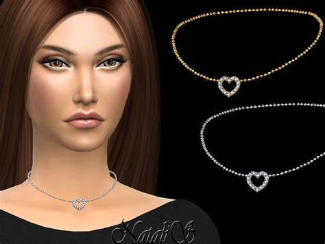 The Sims Resource Crystal Open Heart Choker By Natalis • Sims 4 Downloads