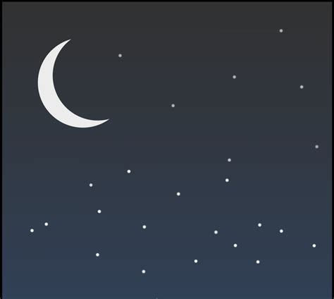 Pemandangan Bulan Dan Bintang Di Malam Hari