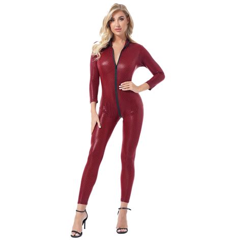 Modern Fashion Quick Delivery Unrivalled Quality And Value Women Wet Look Bodysuit Patent