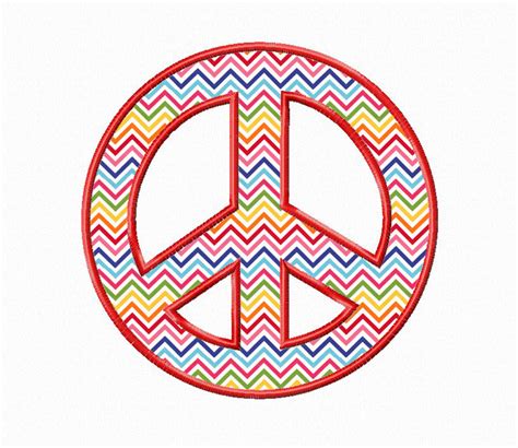 Peace Sign Applique Machine Embroidery Design Rivermill Embroidery