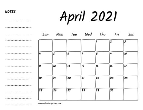 Have you been looking for a free, blank, printable april 2021 calendar? April 2021 Printable Calendar - Calendar Options