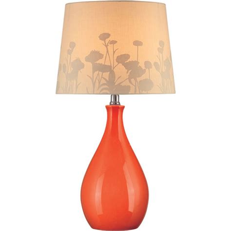 Lite Source Lighting Edaline Orange Table Lamp With Drum Shade Ls