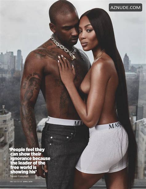 Naomi Campbell Sexy Topless Topless With Rapper Skepta For GQ UK AZNude