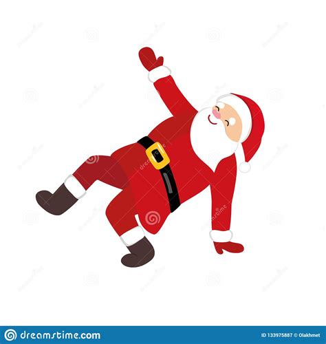 Cartoon Santa Claus Dancing Funny Comic Character Stock Vector