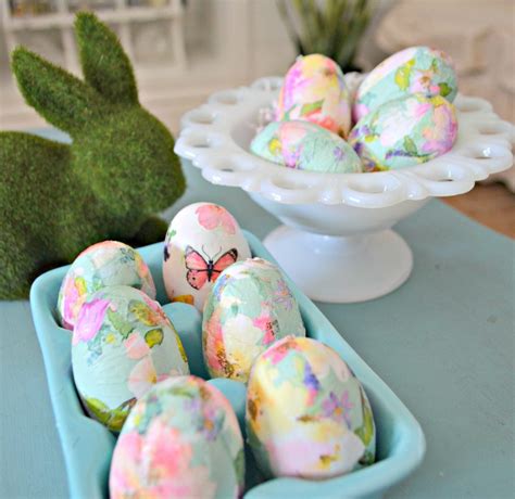 Simple And Sweet Decoupage Easter Eggs Are The Perfect Spring Craft